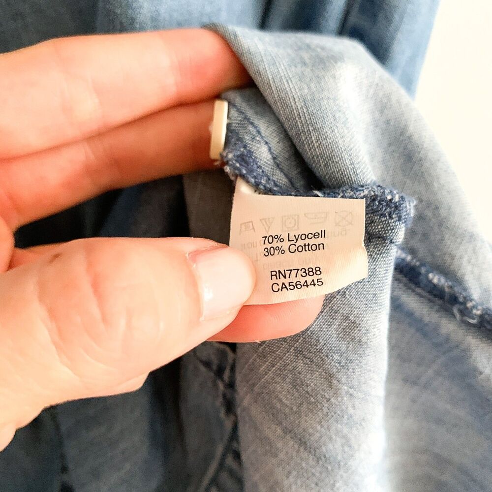 Womens J Crew Dress Size Small Denim Chambray Sleeveless Knee-Length Shift - Picture 8 of 8